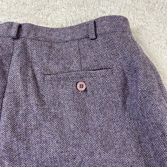 Field Manor Modern Classics 80s pleated front purple wool cuffed trousers, 16 - Picture 4 of 11